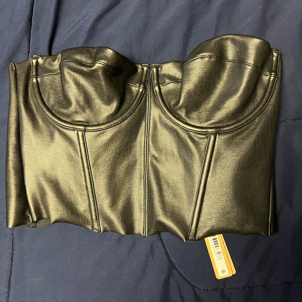Skims Faux Leather corset top